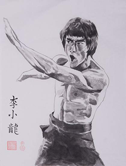 419x550 Jiangnanruyi Art Kungfu Bruce Lee Original Hand - Bruce Lee Cartoon Drawing