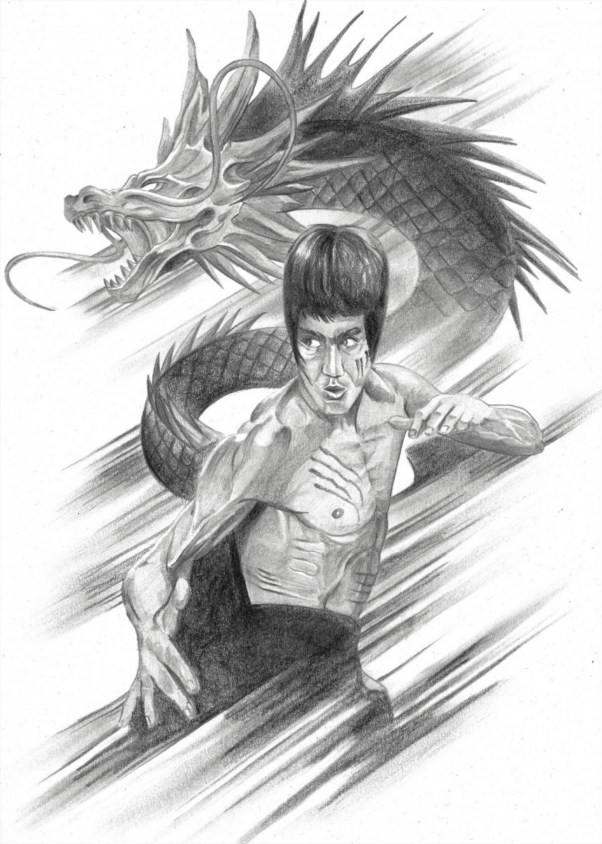 857x1200 Bruce Lee - Bruce Lee Cartoon Drawing
