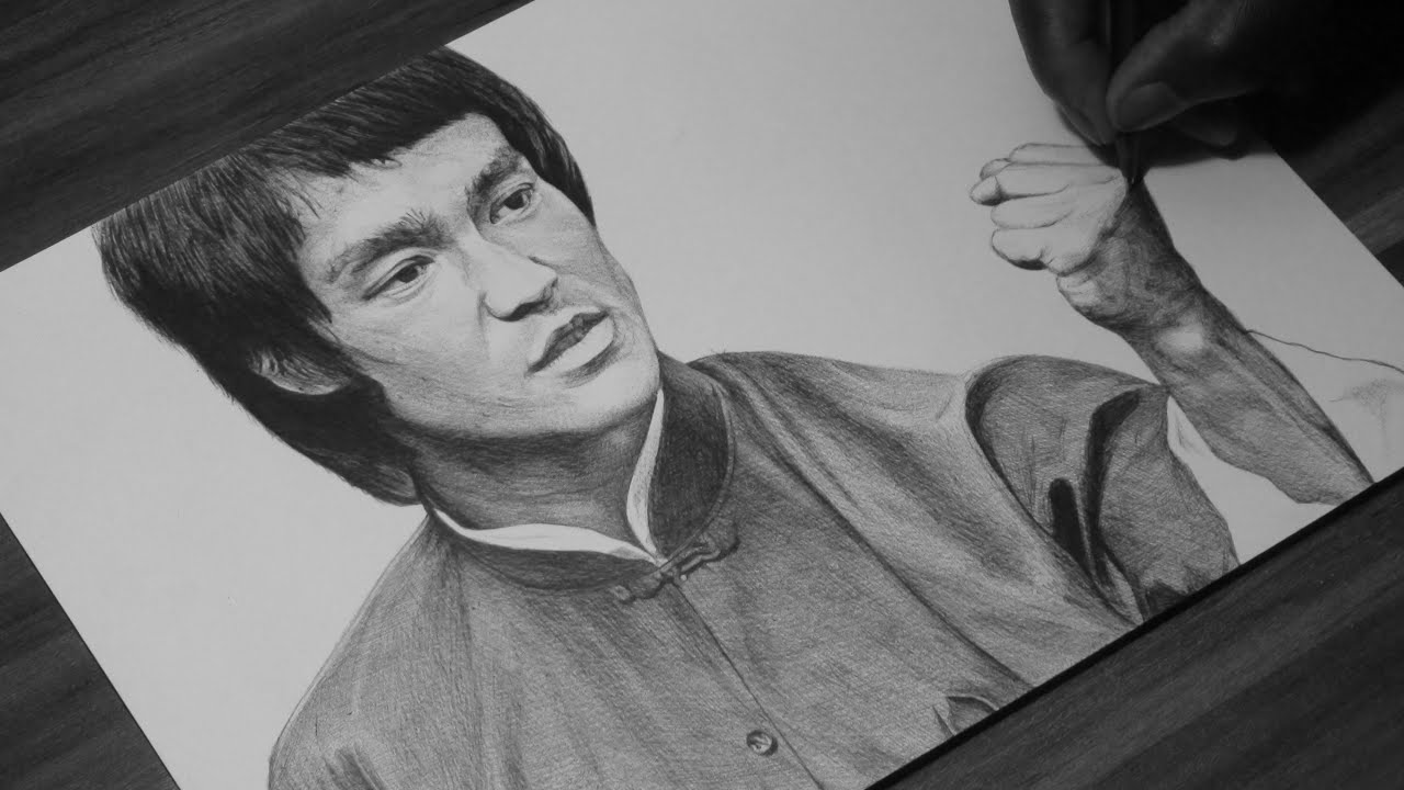 1280x720 bruce lee drawing - Bruce Lee Drawing