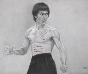 300x252 bruce lee original pencil drawing - Bruce Lee Drawing
