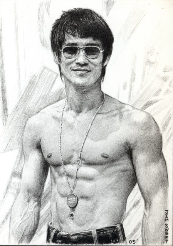 589x835 bruce lee pencil sketch - Bruce Lee Drawing