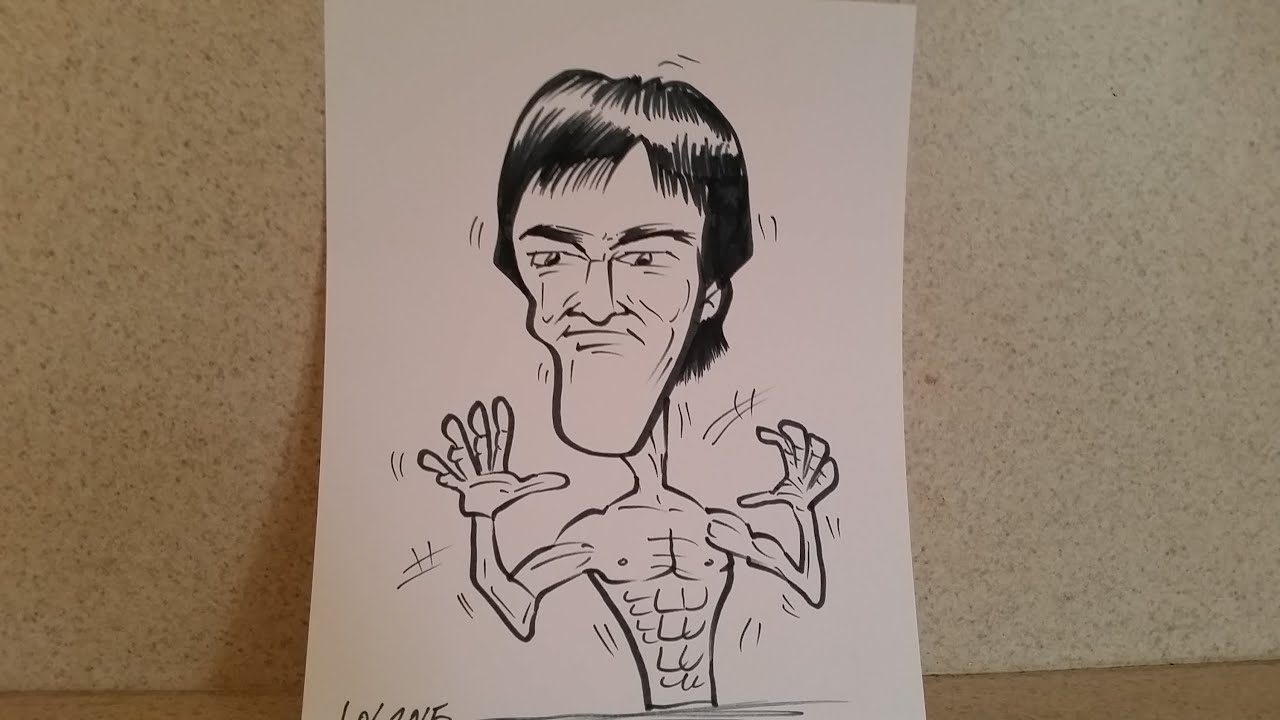 1280x720 how to draw bruce lee caricature!! - Bruce Lee Drawing