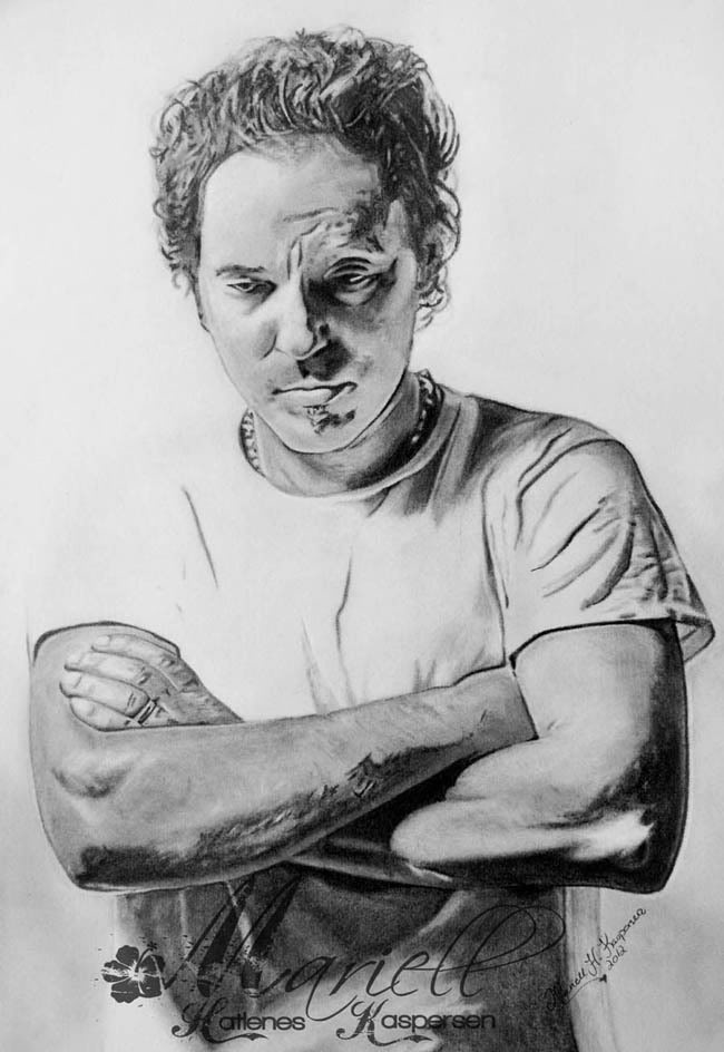 650x944 Bruce Springsteen Drawing - Bruce Springsteen Drawing