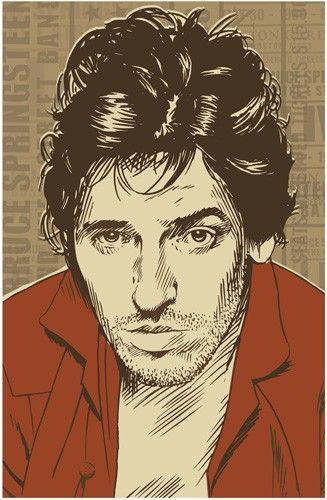 327x500 Bruce Springsteen Pop Art Print - Bruce Springsteen Drawing