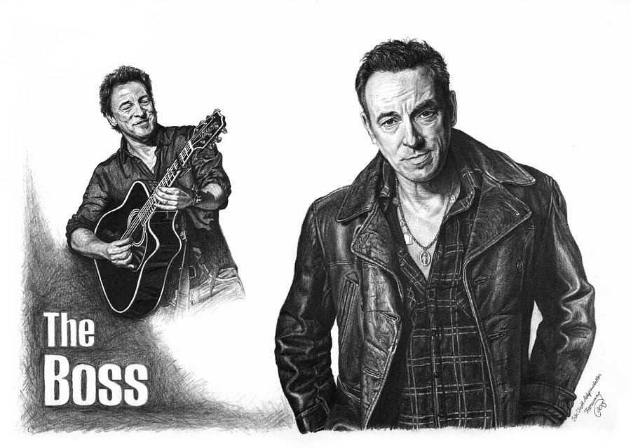 900x640 The Boss - Bruce Springsteen Drawing