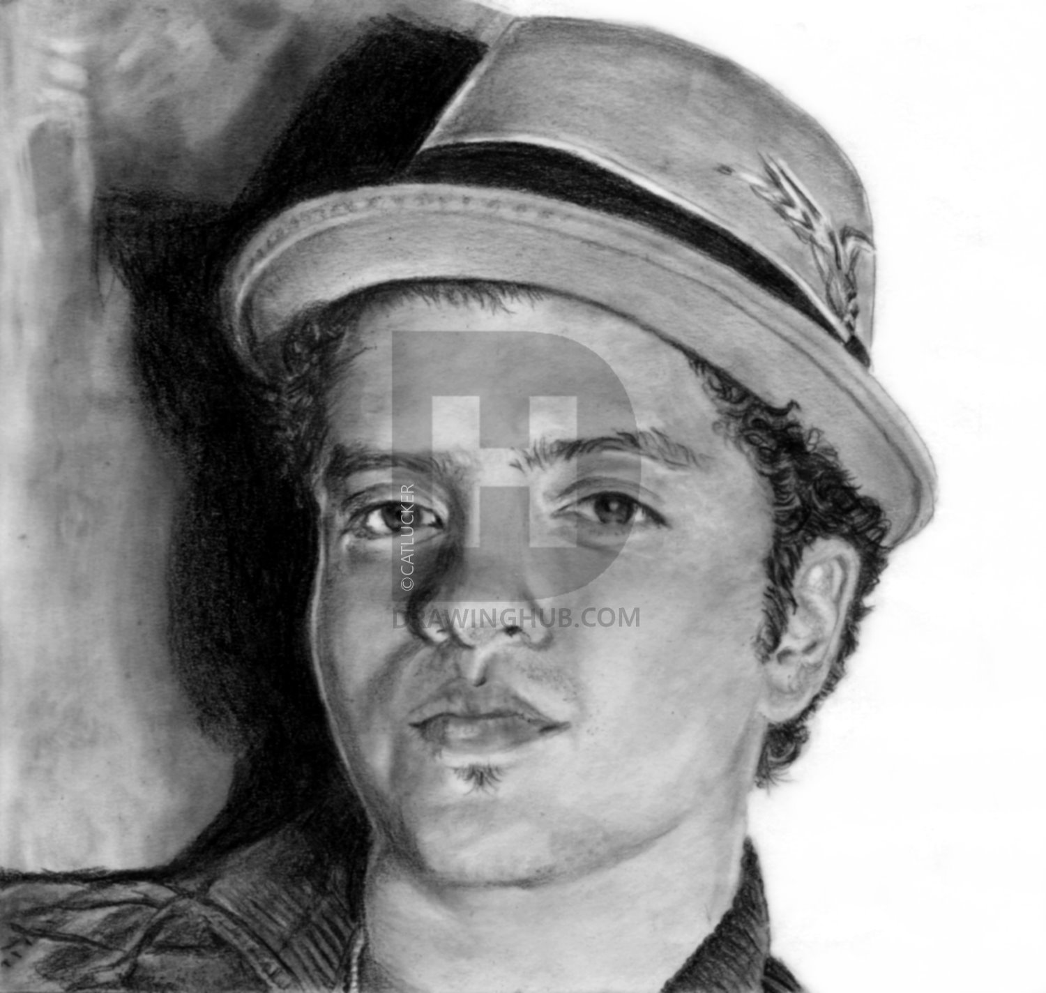 1500x1424 how to draw bruno mars, step - Bruno Drawing