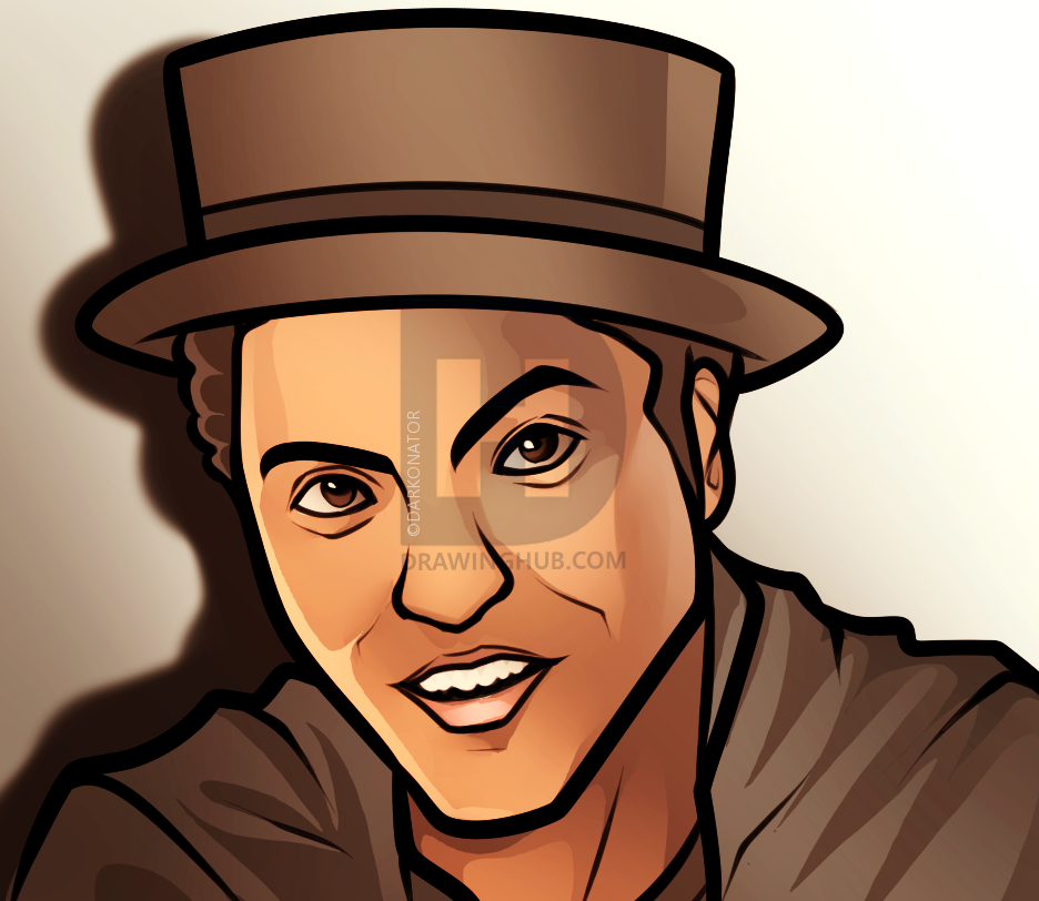 936x812 how to draw bruno mars easy, step - Bruno Drawing
