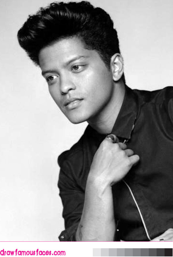 600x890 how to draw bruno mars draw famous faces - Bruno Drawing