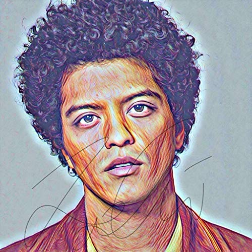 500x500 bruno mars drawing print poster hand drawn coloured pencil singer - Bruno Mars Drawing