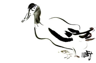 375x247 duck painting,chinese ink painting,asian brush paintinganiamls - Brush Drawing