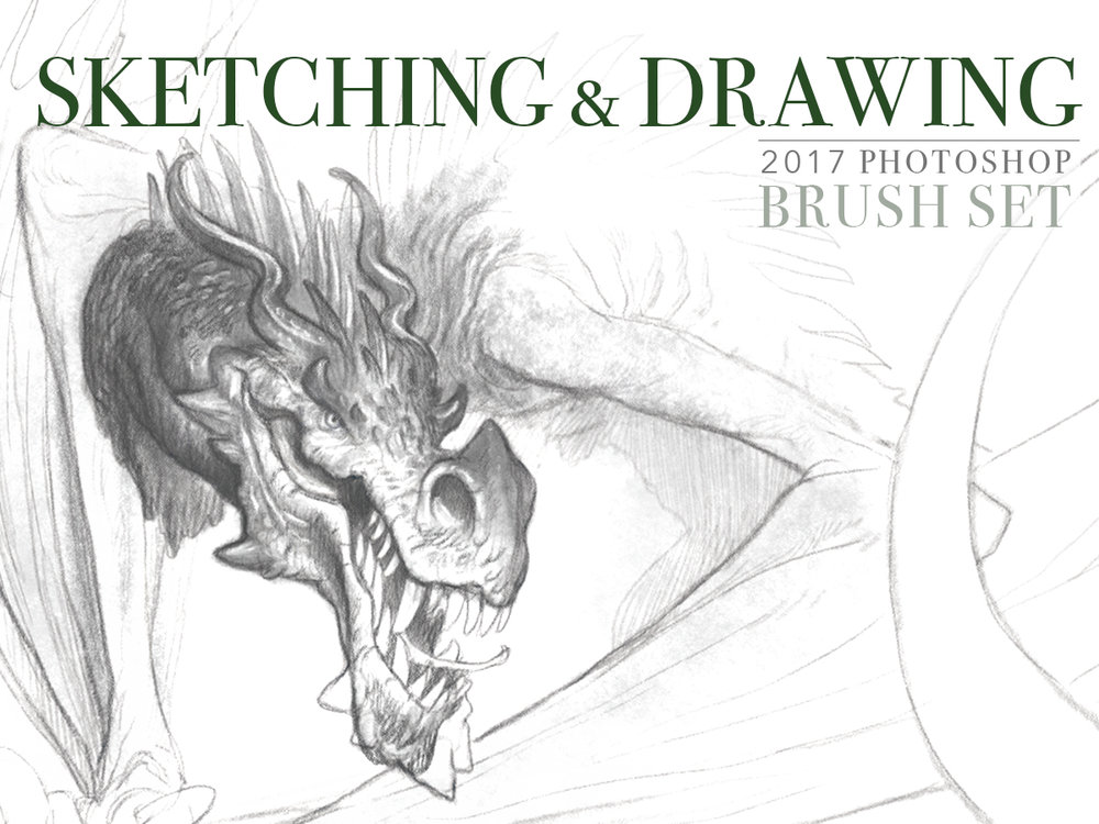 1000x750 photoshop brush set sketching and drawing gallery gerard - Brush Drawing