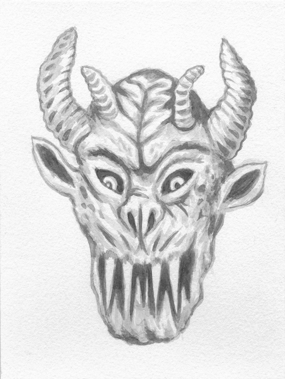 1000x1330 Aeron Alfrey Demon - Brush Drawing