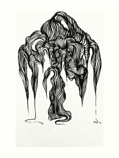 413x549 micron brush pen drawing art prints - Brush Pen Drawing