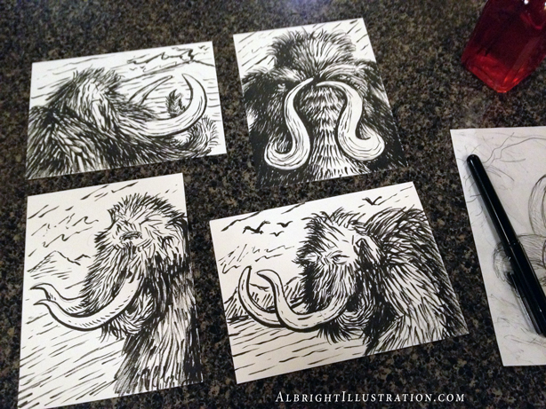 614x461 brad albright illustration blog mammoth drawings with brush pen - Brush Pen Drawing