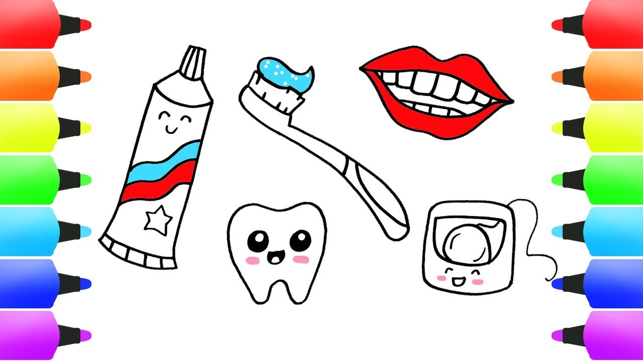 1280x720 brush your teeth drawings for kids toothpaste, toothbrush, tooth - Brush Your Teeth Drawing