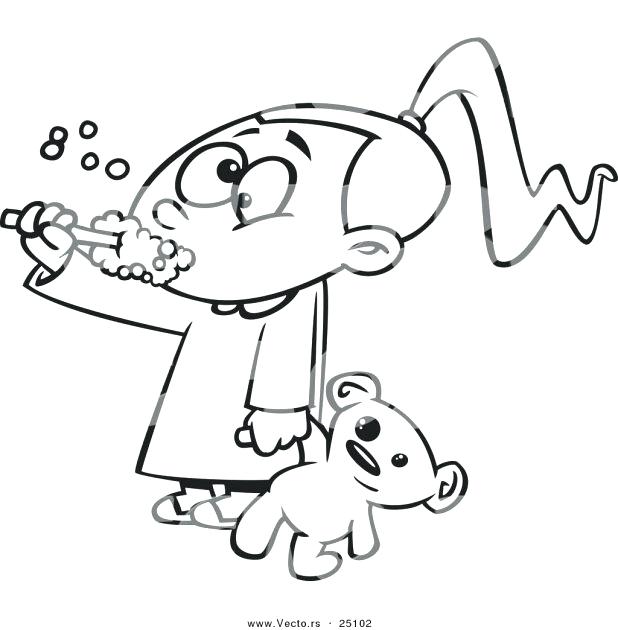 618x630 Cartoon Dental Man Coloring - Brush Your Teeth Drawing