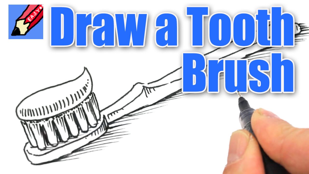 1280x720 how to draw a tooth brush real easy - Brushing Teeth Drawing