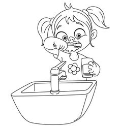 238x250 outlined girl brushing teeth vector vector pictures teeth - Brushing Teeth Drawing
