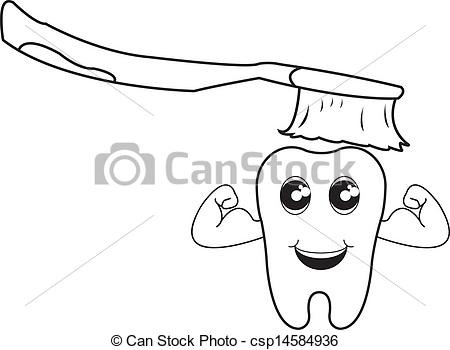 450x350 brushing teeth drawing free and cute coloring for kids - Brushing Teeth Drawing