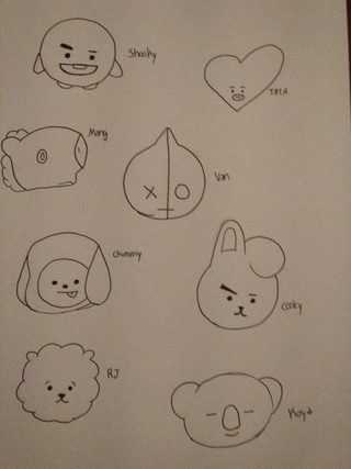 Bt21 Drawing Easy Korean Idol Creative stupor is the most favorable time to take apart your photos and find a lot of interesting things there. bt21 drawing easy korean idol