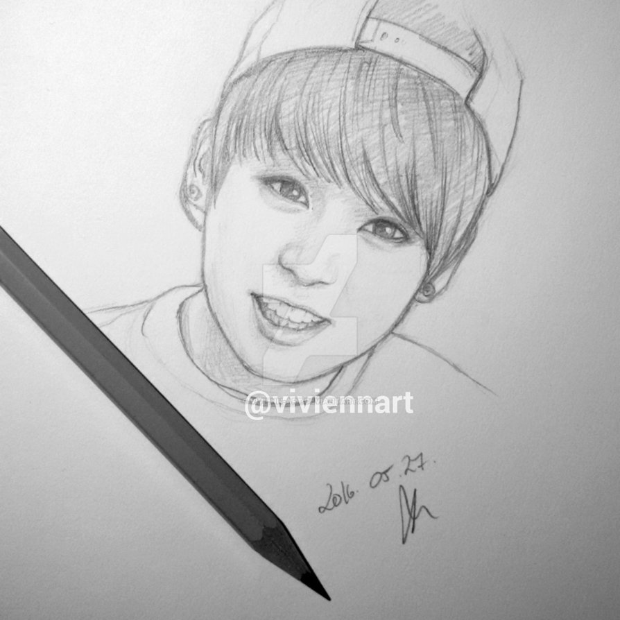 894x894 Bts Jungkook Drawing - Bts Drawings