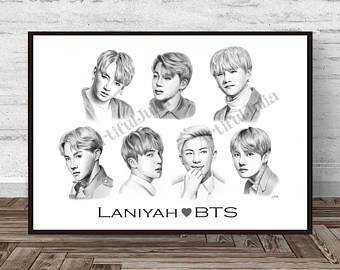 340x270 Bts Drawing Etsy - Bts Drawings