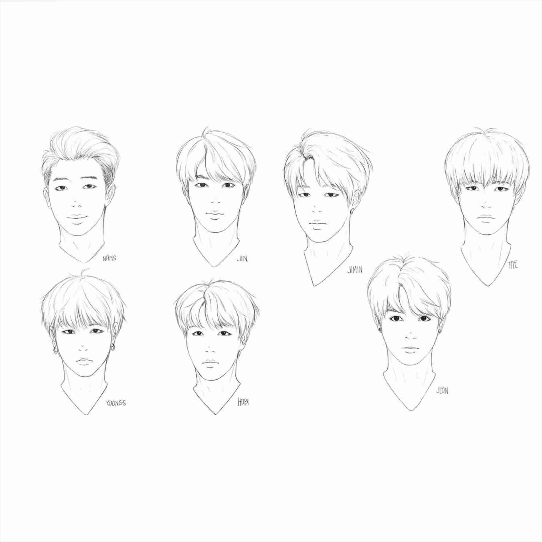 BTS V Easy Drawing Outlines