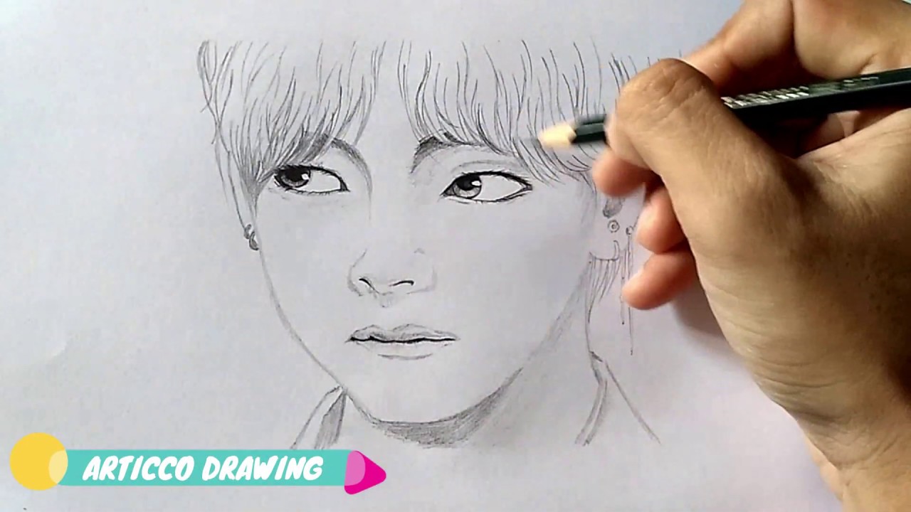 Bts V Drawing Easy at PaintingValley.com | Explore collection of Bts V ...