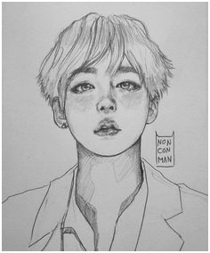 Bts V Drawing Easy at PaintingValley.com | Explore collection of Bts V ...