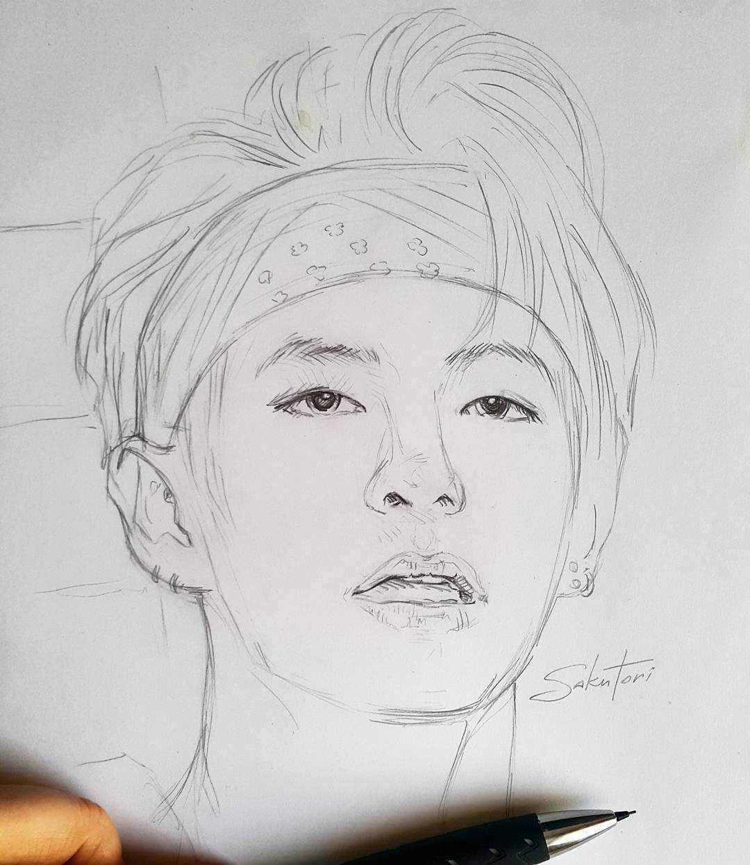 Bts V Drawing Without Face : Bts Kpop Taehyung Hyung Fanart Tae Guided ...