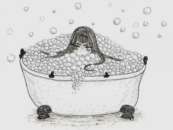 604x454 nablopomo bubble baths and candles splashes of velvet - Bubble Bath Drawing