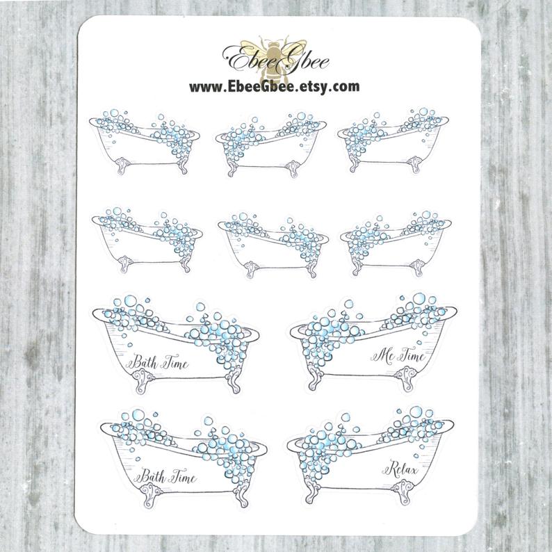 794x794 bubble bath planner stickers hand drawn etsy - Bubble Bath Drawing