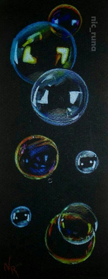 370x955 Nic - Bubble Drawing On Black Paper