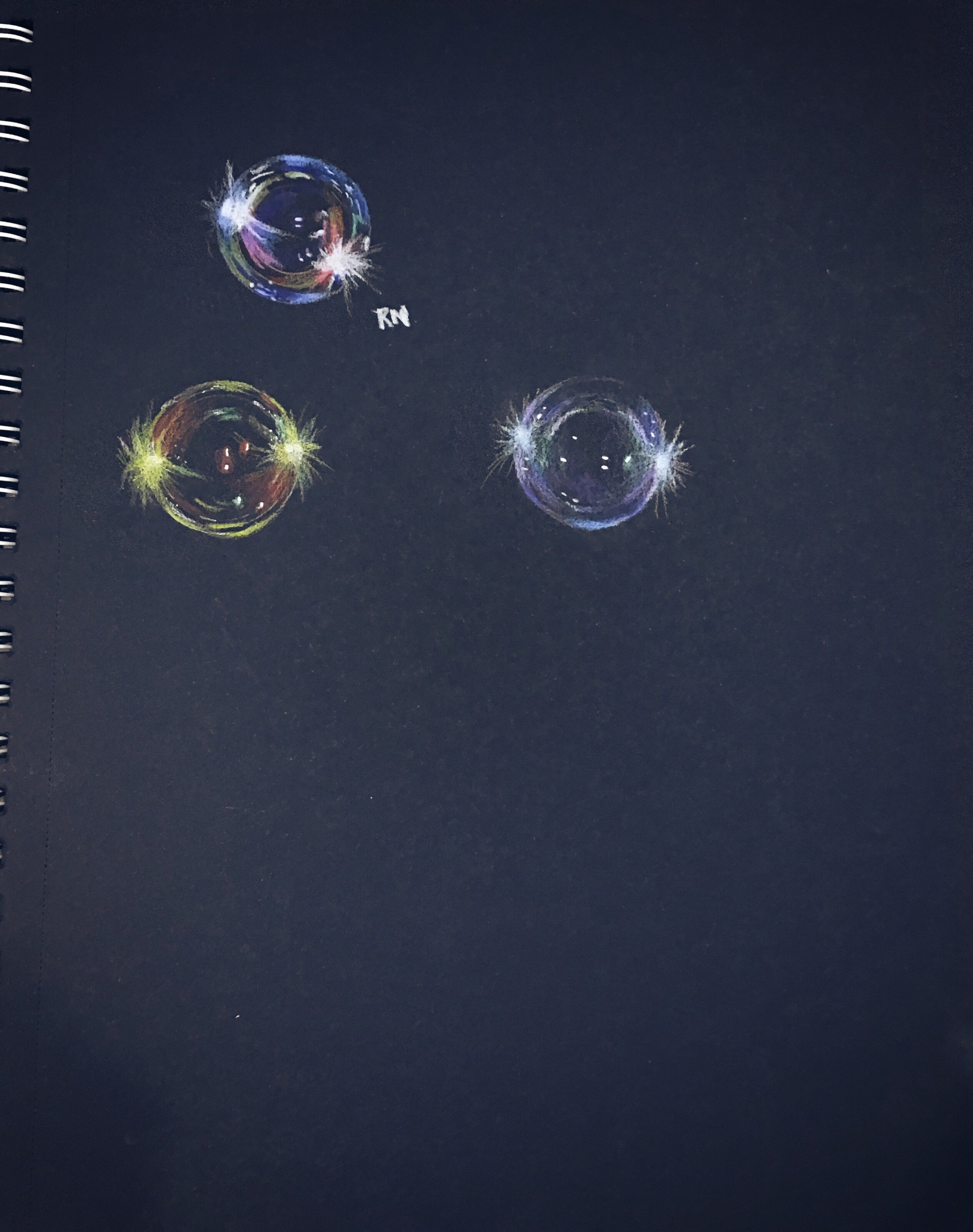 1920x2432 rebecca n - Bubble Drawing On Black Paper