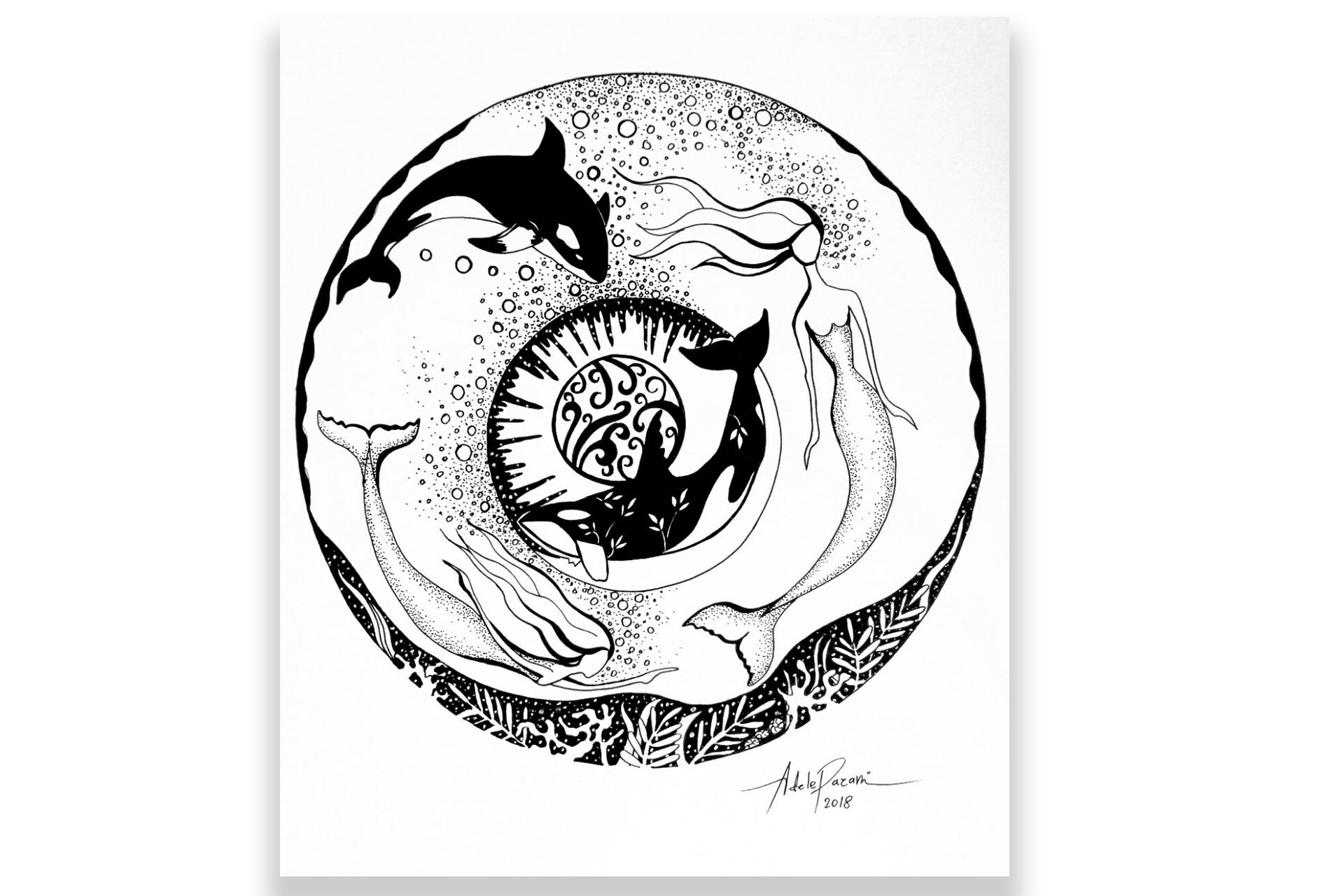 1920x1280 Original Drawing Pen On Paper - Bubble Drawing On Black Paper