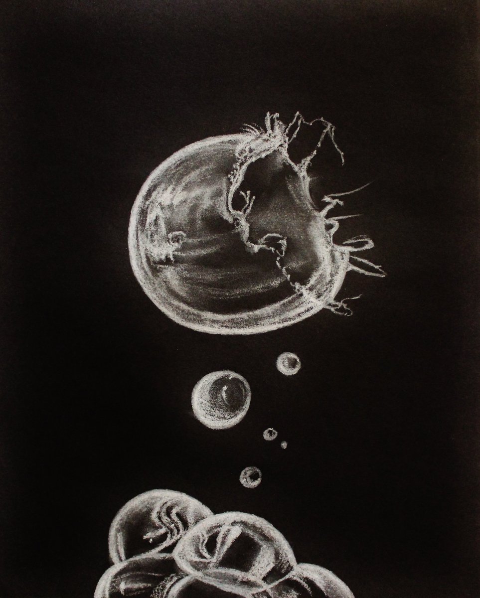 963x1200 Amber G M's Artworks On Twitter I Don't Mean To Burst Your - Bubble Drawing On Black Paper