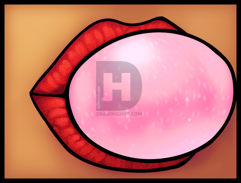 800x609 how to draw bubblegum, step - Bubble Gum Drawing