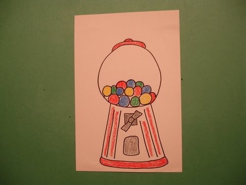 480x360 Let's Draw A Gumball Machine! - Bubble Gum Machine Drawing