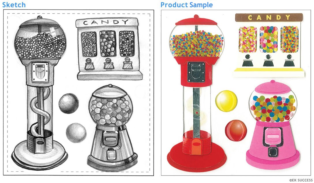 1088x636 Bloggity Sketch Blog - Bubble Gum Machine Drawing