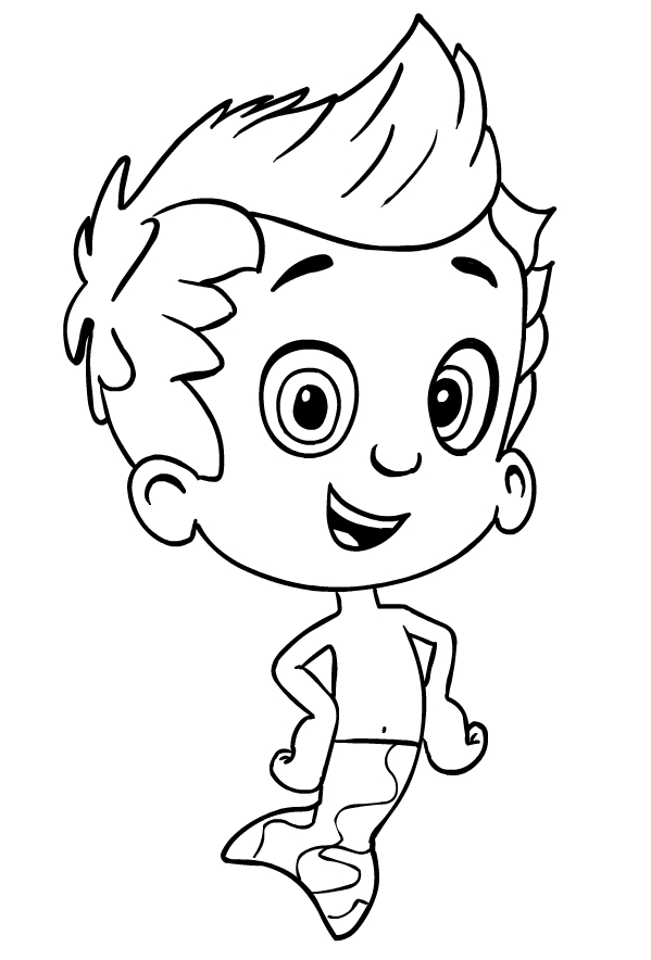 599x884 drawing of gil from the bubble guppies coloring page - Bubble Guppi...
