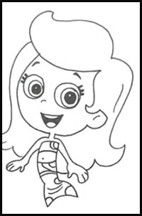 200x304 how to draw bubble guppies cartoon characters drawing tutorials - Bubble Guppies Drawing