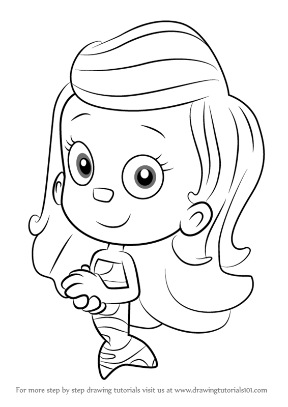 566x800 learn how to draw molly from bubble guppies - Bubble Guppies Drawing