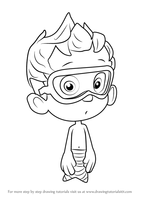 566x800 learn how to draw nonny from bubble guppies - Bubble Guppies Drawing