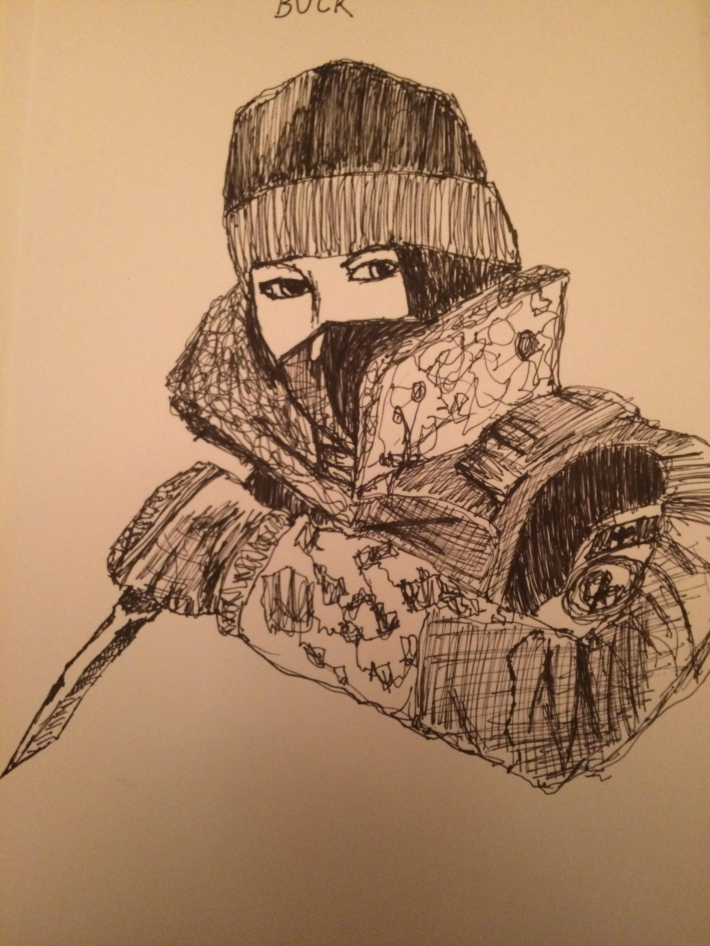 2448x3264 Buck Fanart - Buck Line Drawing