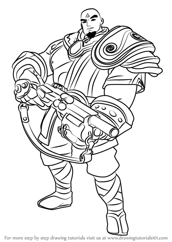 567x800 Learn How To Draw Buck From Paladins - Buck Line Drawing