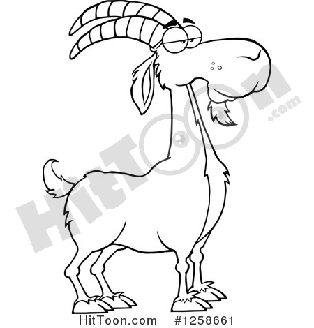 450x470 Boer Goat Clipart - Buck Line Drawing