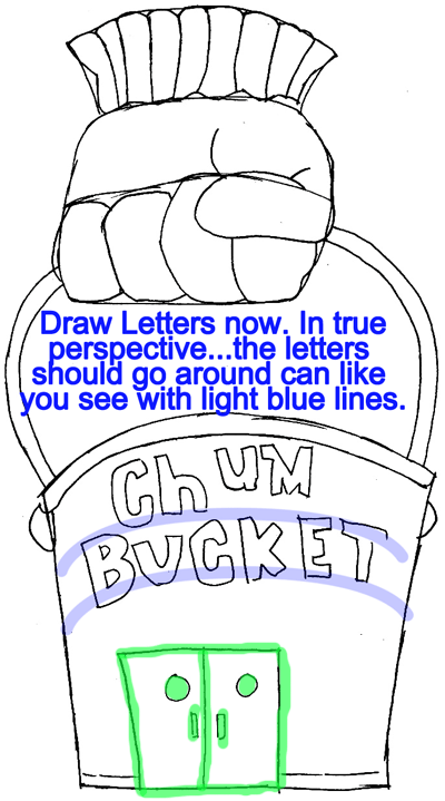 400x719 how to draw plankton's chum bucket from spongebob squarepants - Bucket Drawing