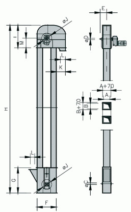 257x414 bucket elevator - Bucket Elevator Drawing