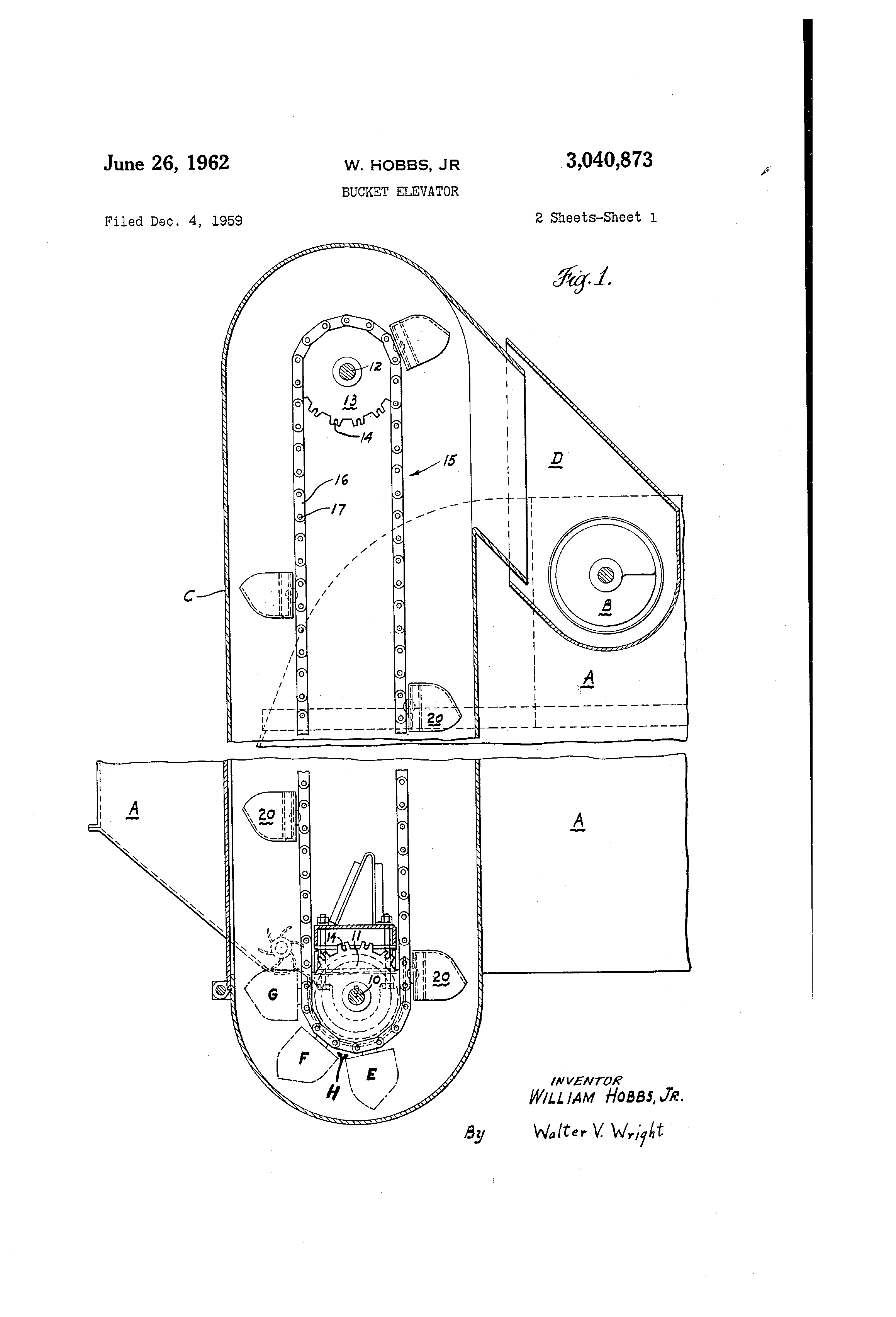2320x3408 Patent - Bucket Elevator Drawing