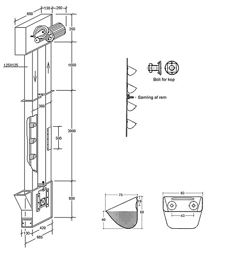 470x511 vertical transport bucket elevator - Bucket Elevator Drawing